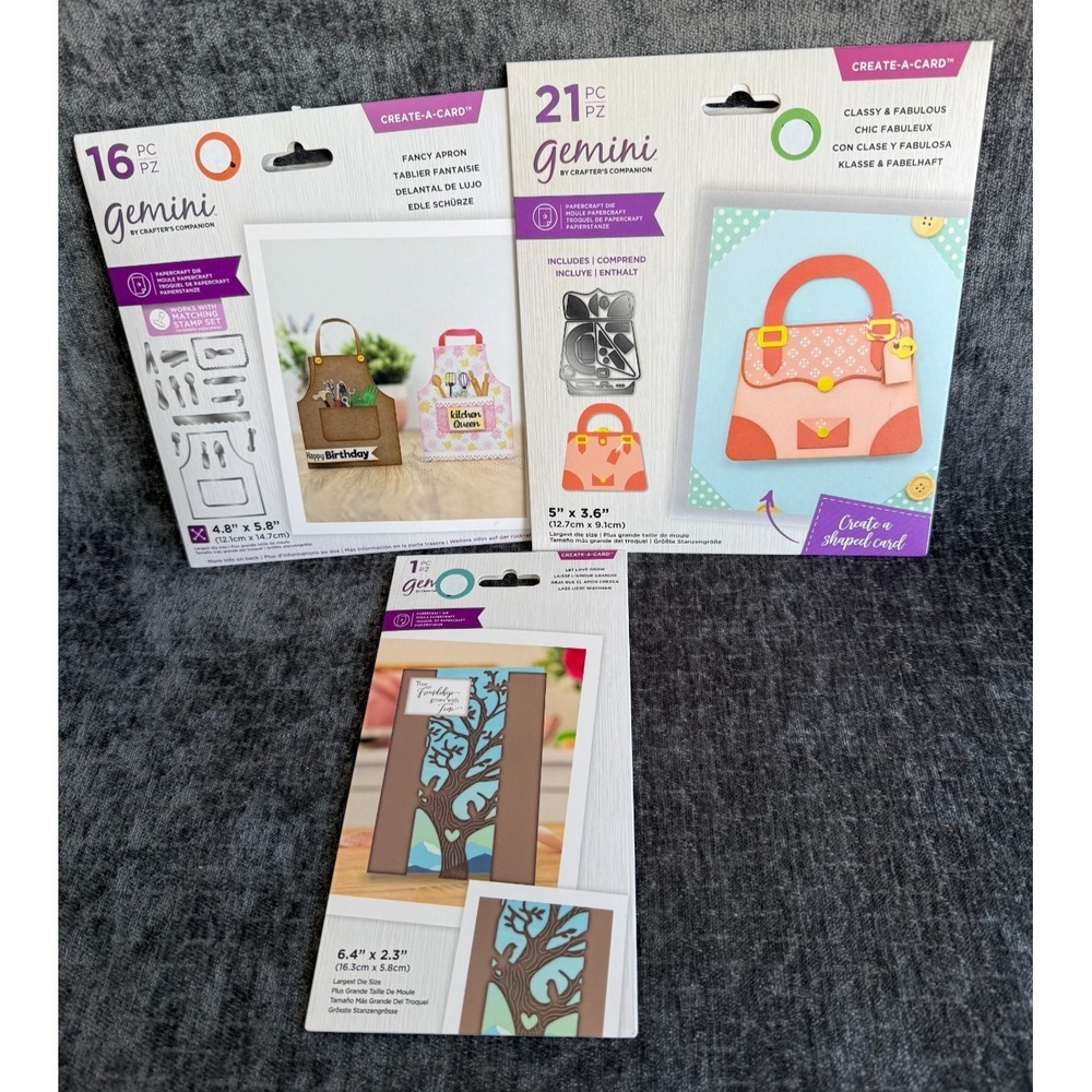 Lot of 3 Gemini Crafters Companion Create A Card Papercraft Die L18